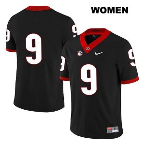 Women's Georgia Bulldogs NCAA #9 Nathan Priestley Nike Stitched Black Legend Authentic No Name College Football Jersey HPM8554WZ